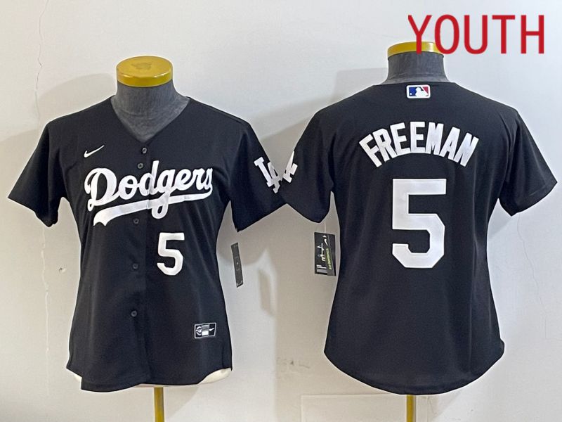 Youth Los Angeles Dodgers #5 Freeman Black Game 2024 Nike MLB Jersey style 11212->youth mlb jersey->Youth Jersey